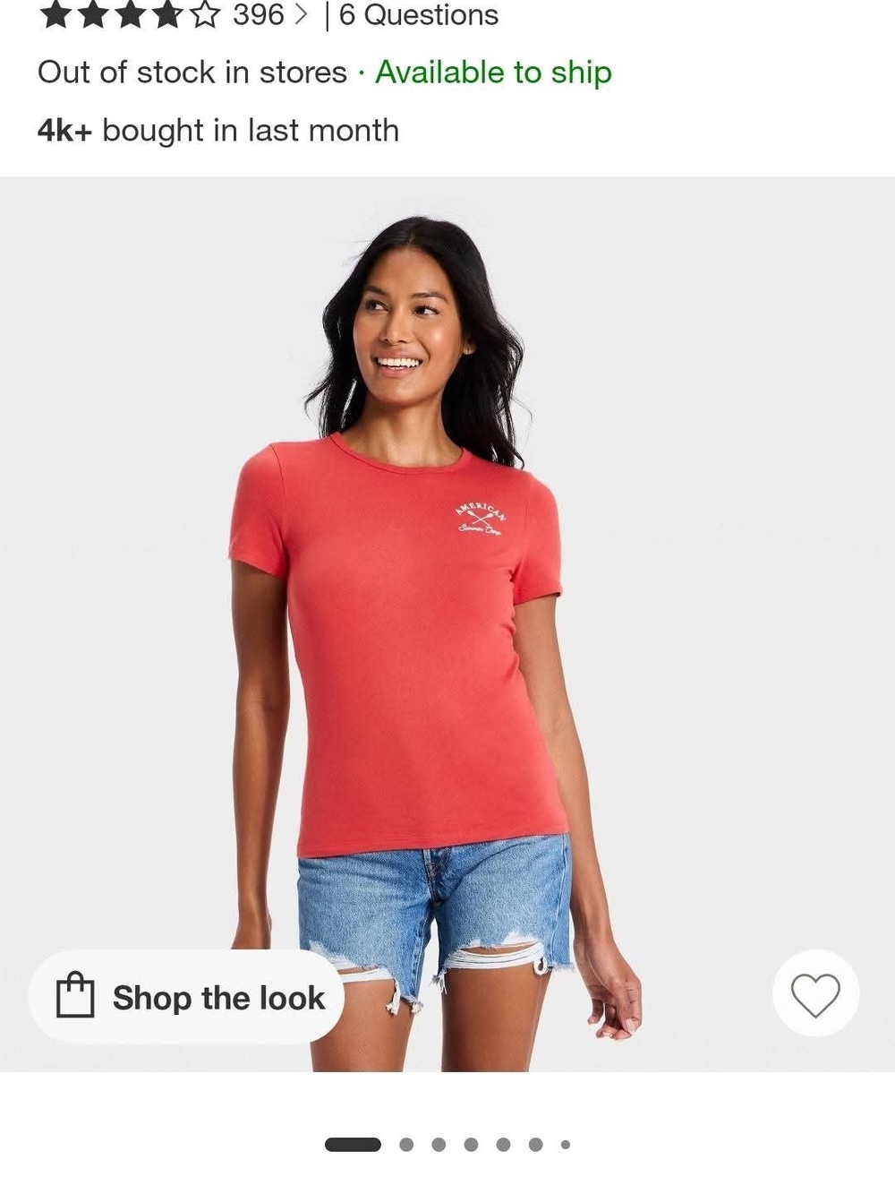 Universal Thread Coral Short-Sleeve Crewneck Tee with Chest Logo